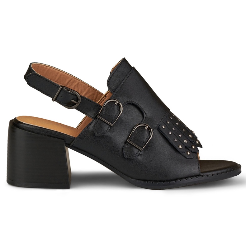 La.Fi Czarne sandały z ćwiekami