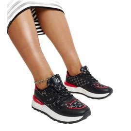 Czarne Sneakersy Sportowe M8857 BLACK