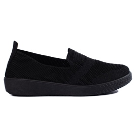 Wsuwane czarne trampki slip on