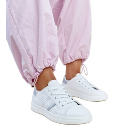 Biało-srebrne sneakersy eko skóra Berdine białe