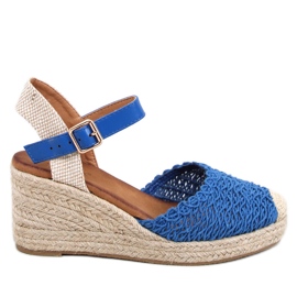 Sandałki na koturnie espadryle Morelli Blue niebieskie