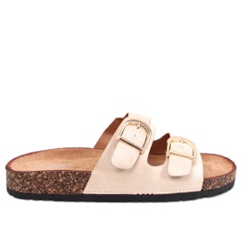 Klapki korkowe scholki Byrd Beige beżowy