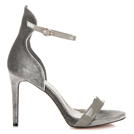 Vices Sandały ze sprzączką szare