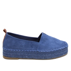 Espadryle na grubej podeszwie Poulain Blue niebieskie