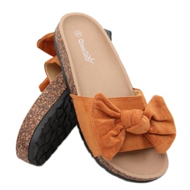 Klapki korkowe Kiara Camel brązowe