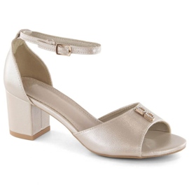 Sandały na słupku Vinceza W JAN306 złote złoty