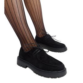 Czarne zamszowe klasyczne półbuty Keiko