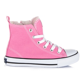 American Club Wysokie tenisówki dla dziewczynki różowe