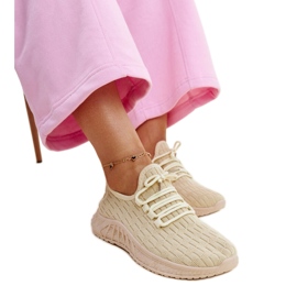 Beżowe materiałowe sneakersy Milena beżowy