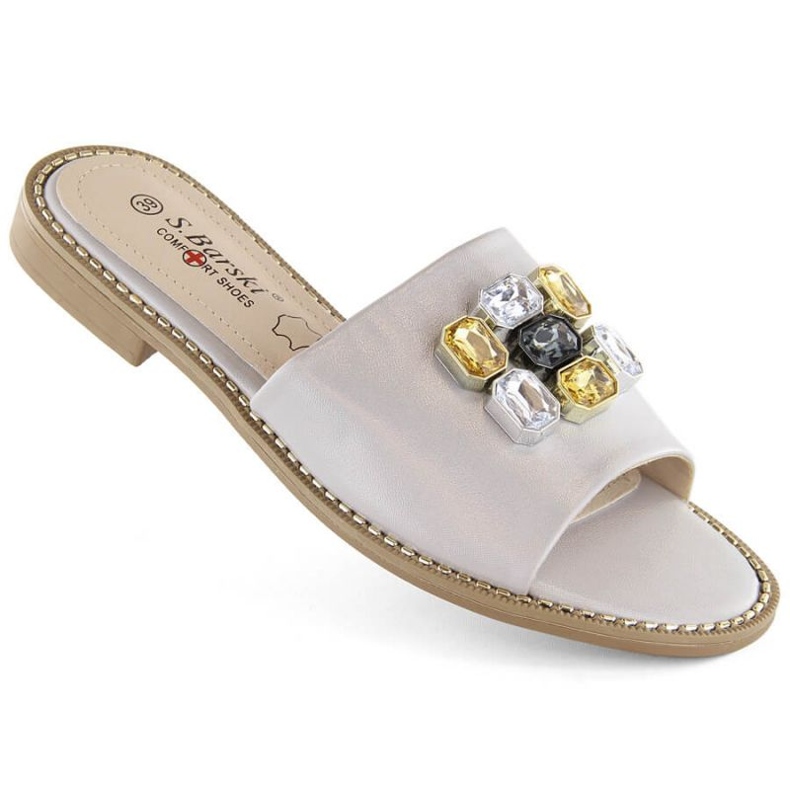 Klapki z cyrkoniami S.Barski W OLI262B srebrne