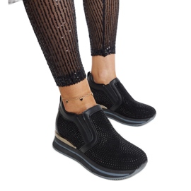 Czarne tenisówki na koturnie Cadelaria