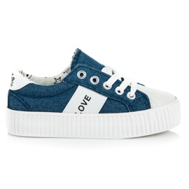 Kylie Dziecięce Trampki Love & Peace niebieskie