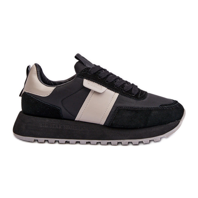 Sneakersy Damskie Na Platformie Big Star NN274502 Memory Foam System Czarne