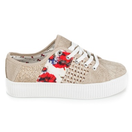 Kylie Trampki damskie na platformie brązowe