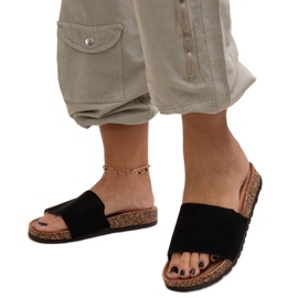 Klasyczne klapki na korkowej podeszwie Matilte czarne