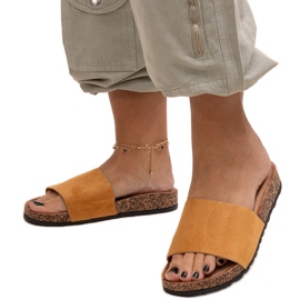 Klasyczne klapki na korkowej podeszwie Matilte brązowe