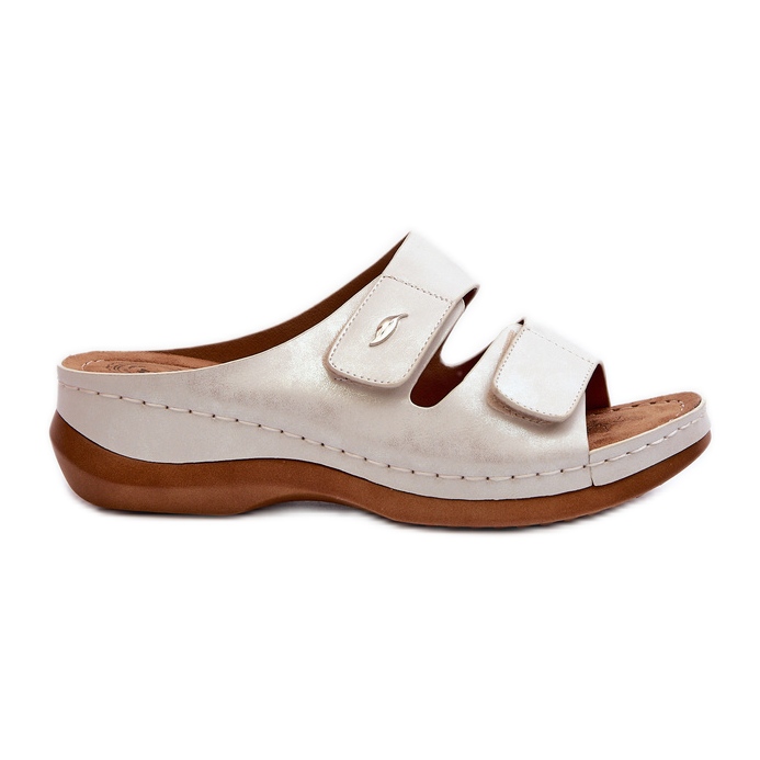 Lekkie Klapki Damskie Z Eko Skóry Srebrne Frellia srebrny