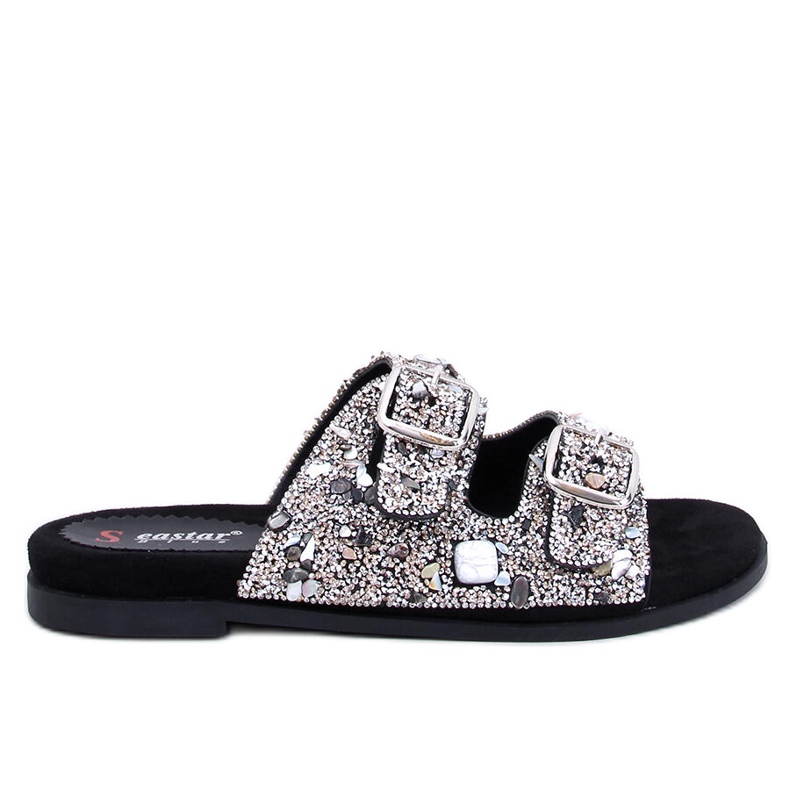 Klapki z kamieniami Coult Black czarne