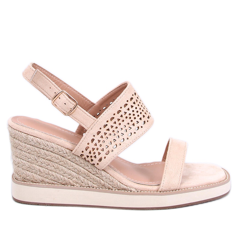 Sandałki espadryle na koturnie Debeve Beige beżowy