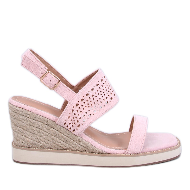 Sandałki espadryle na koturnie Debeve Pink różowe