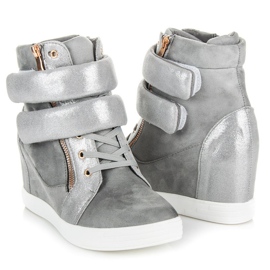 Modne Sneakersy Na Rzepy szare