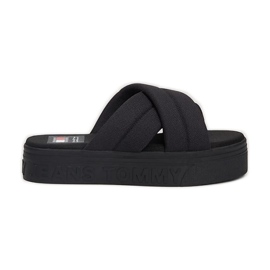 Klapki Tommy Hilfiger Lettering Flatform Sandal EN0EN02465BDS czarne