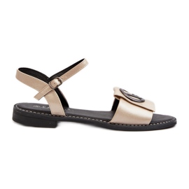 Damskie Sandały Z Ozdobą S.Barski KV27-045 Złote złoty