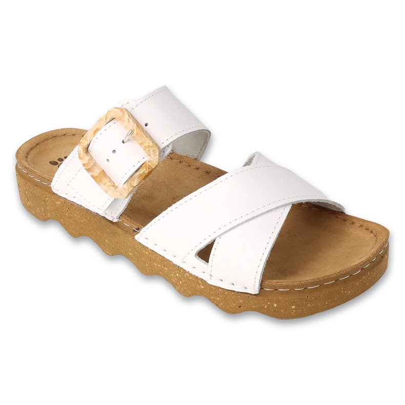 Dr.ORTO Befado klapki damskie skórzane spód-pu 179D005 białe