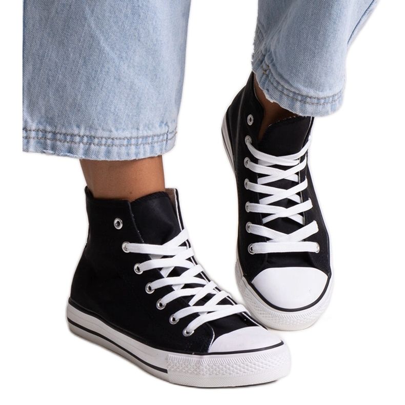 Czarne wysokie trampki Efren