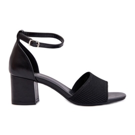Sandały Damskie Na Słupku Czarne Desvia