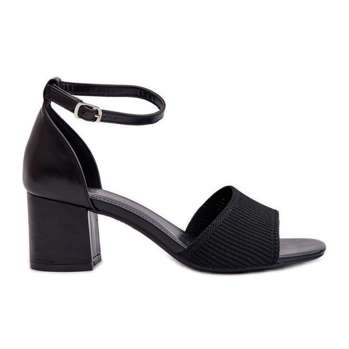 Sandały Damskie Na Słupku Czarne Desvia
