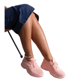 Różowe materiałowe sneakersy Madi