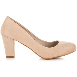 Yes Mile Zamszowe Czółenka Na Słupku brązowe