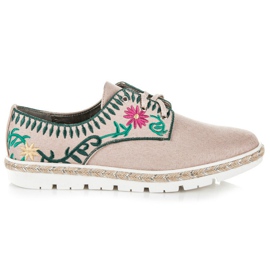 Kylie Obuwie damskie z haftem różowe