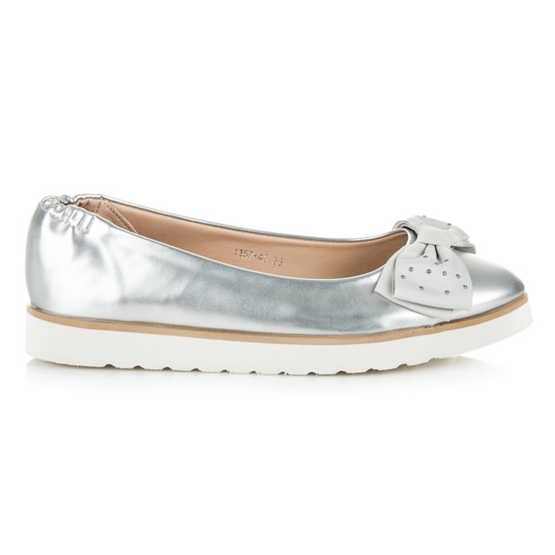 Vices Baleriny z kokardką szare