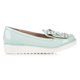 Miętowe Lakierowane Półbuty VICES zielone