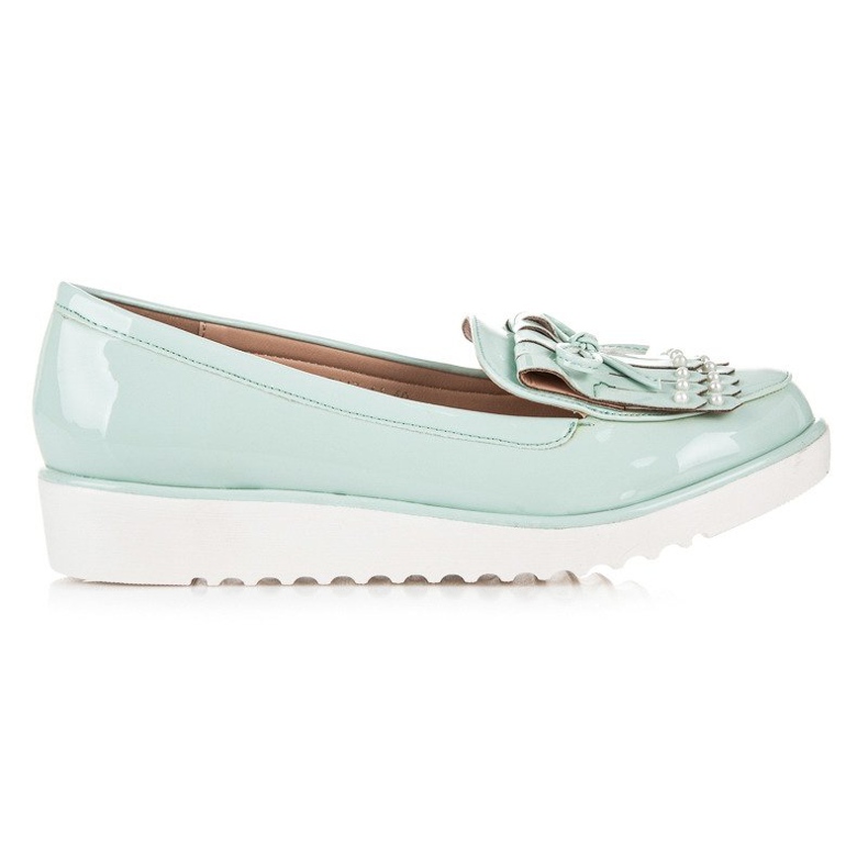 Miętowe Lakierowane Półbuty VICES zielone