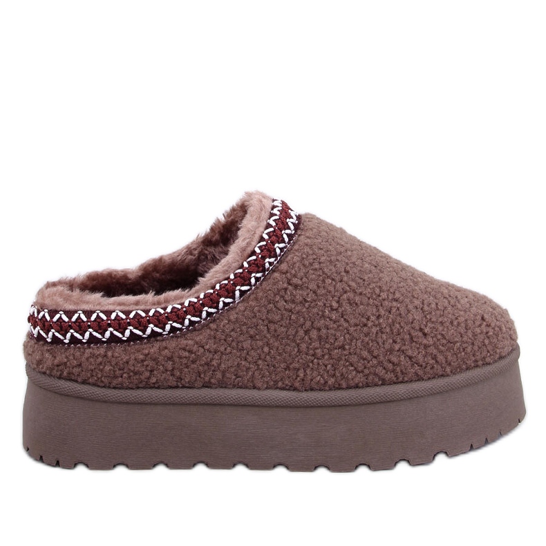 Śniegowce krótkie z barankiem Lamb Khaki brązowe