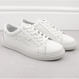 Buty sportowe męskie ze skóry ekologicznej białe Big Star OO174020