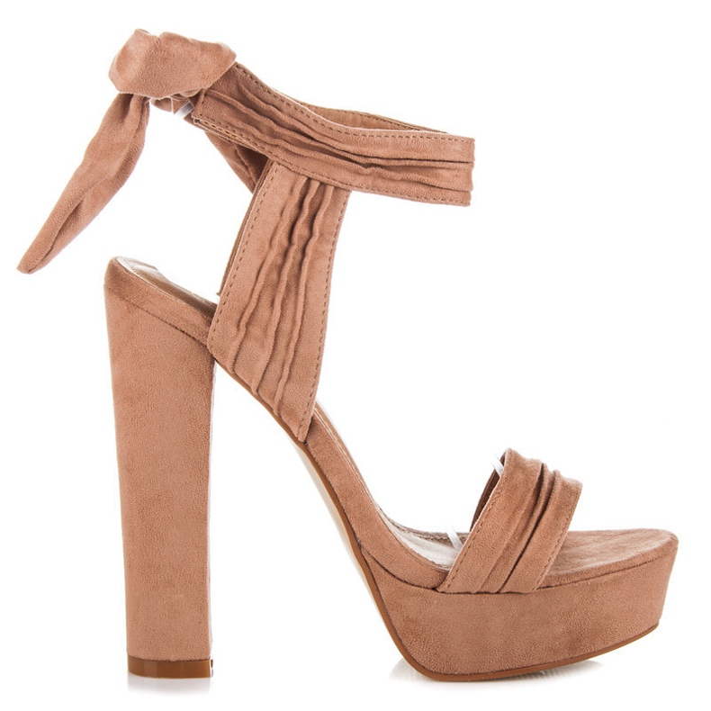 Comer Sandały Na Platformie Z Wiązaniem brązowe