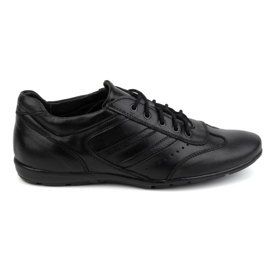 Olivier Buty męskie skórzane czarne sport style 7004DT czarne