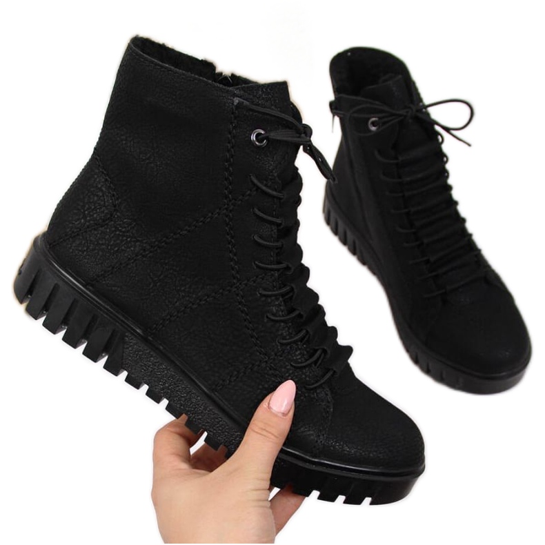 Botki ocieplane Rieker W R279B czarne