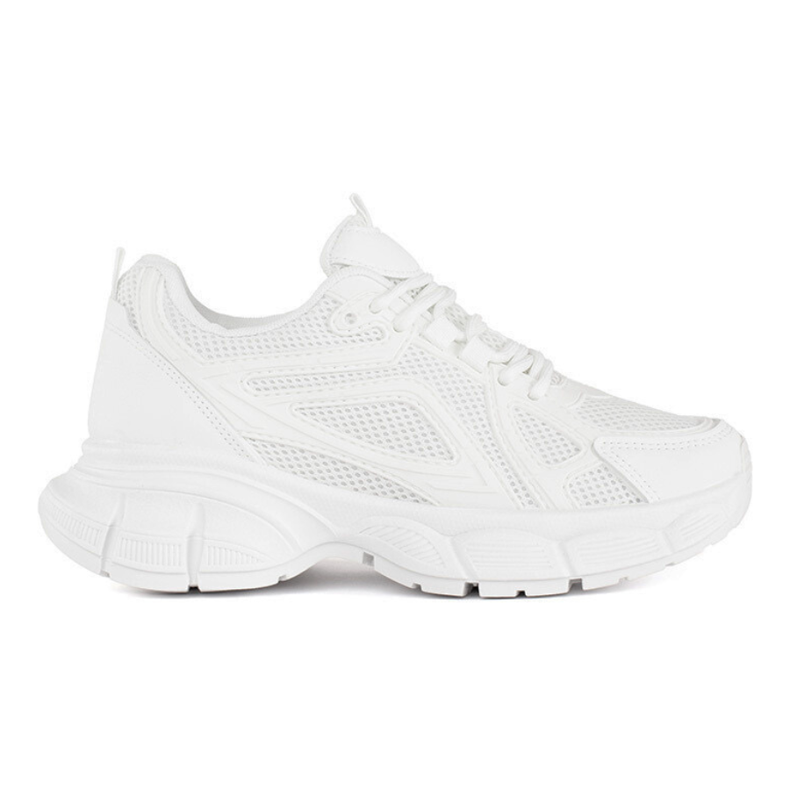 Sneakersy białe na grubej podeszwie