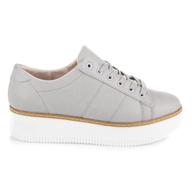 Vices Wiązane trampki na platformie szare