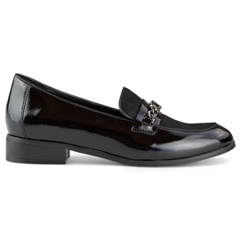 Lakierowane czarne półbuty damskie klasyczne