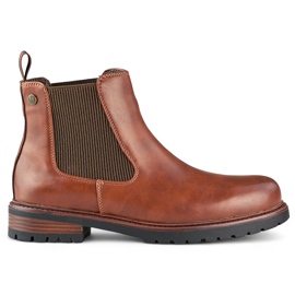 Brązowe sztyblety damskie na płaskiej podeszwie brązowe botki