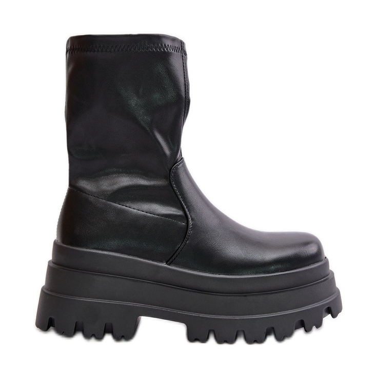 Botki Na Masywnej Platformie Czarne Florinara