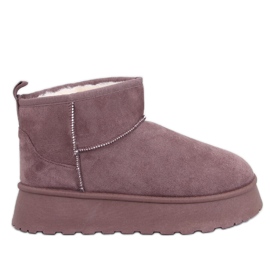 Emusy na platformie krótkie Rodmans Khaki beżowy