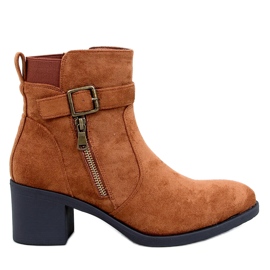 Botki klasyczne na obcasie Irving Camel brązowe