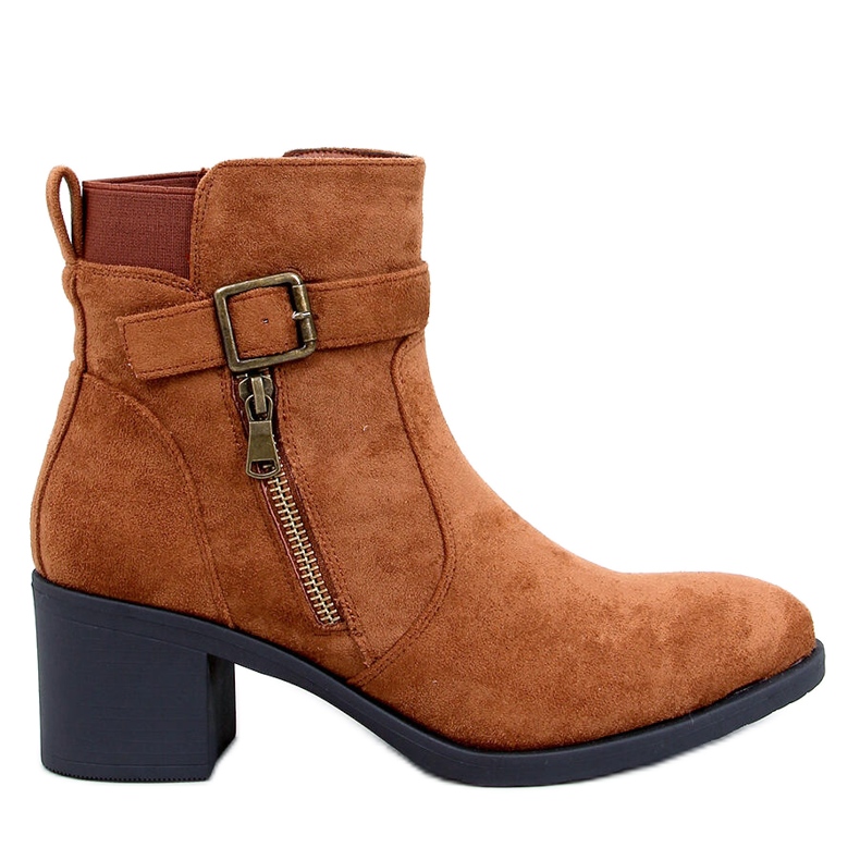 Botki klasyczne na obcasie Irving Camel brązowe